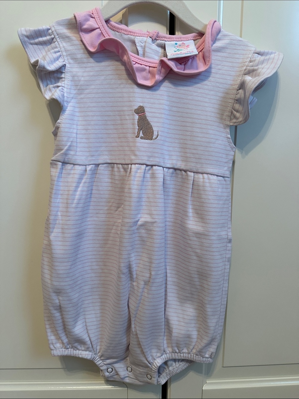2T Pima Cotton Bubble with dog embroidery